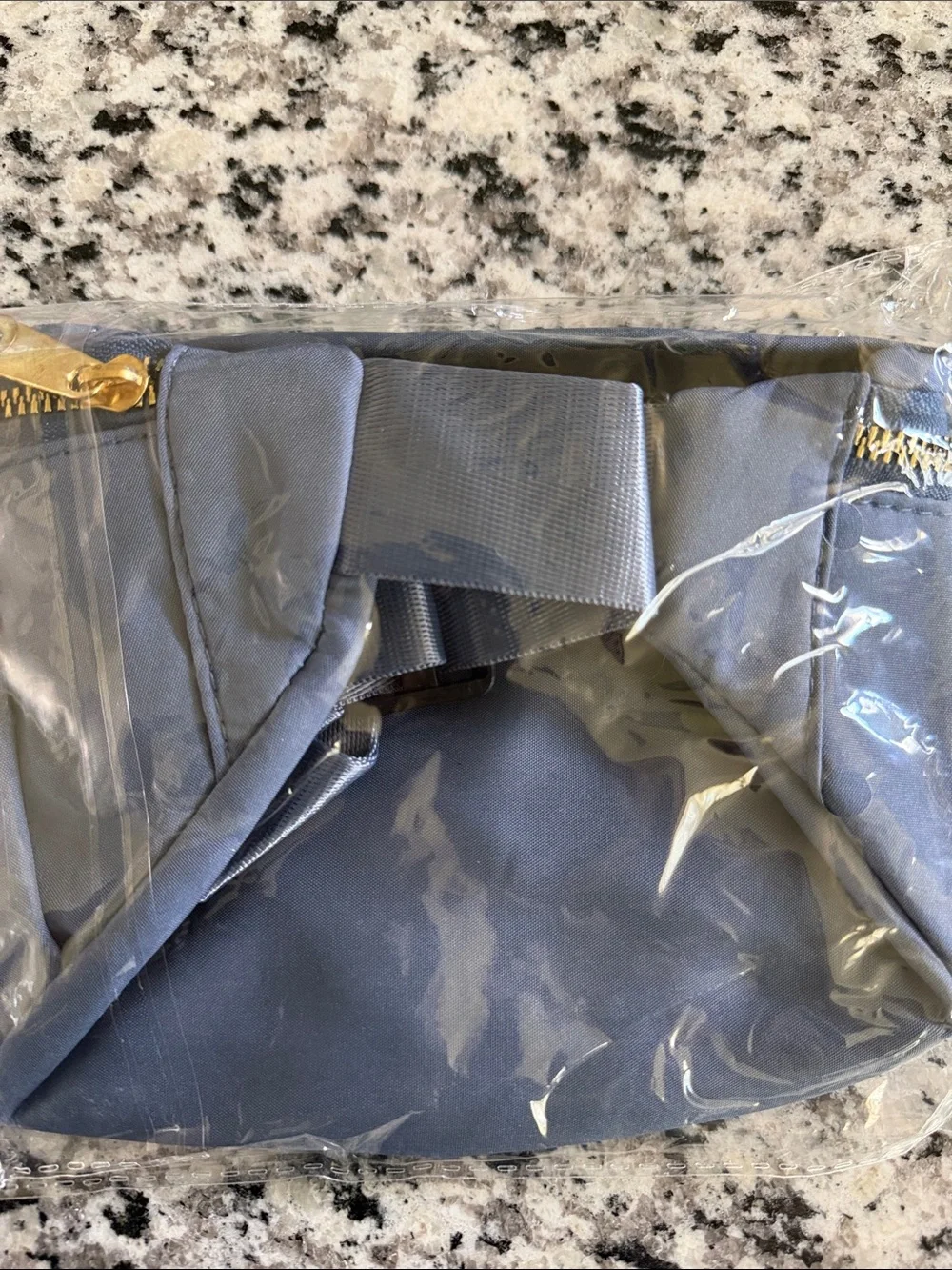 Blue Crossbody Bag/ Fanny Pack with Dual Zippers
